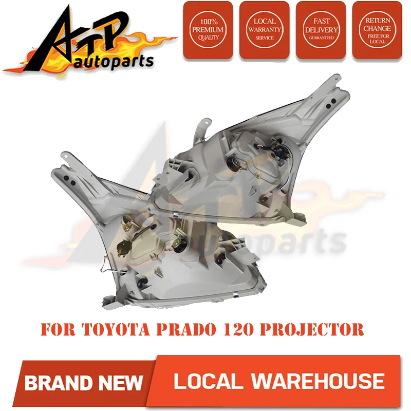 For Toyota Prado 120 Series 02-09 LED Headlights Pair Front Lamp Angel Eye Black - image 3 of 4