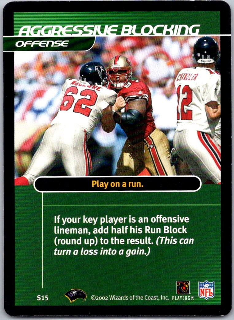2002 NFL Showdown #S15 Aggressive Blocking Strategy