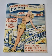 Vintage 1947-48 ATLANTIC CITY STEEL PIER SOUVENIR PROGRAM GUIDE BOOK + SCHEDULE