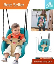 Infant to Toddler Swing - Weather-Resistant Outdoor Swing with Safety Harness