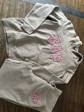 Gap Women  s Large Brown With Pink And White Letters Two Piece Sweatsuit