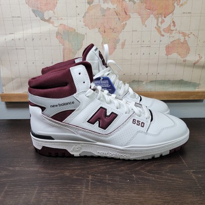 BRAND NEW New Balance 650 White Burgundy Raincloud Men's Size 11.0