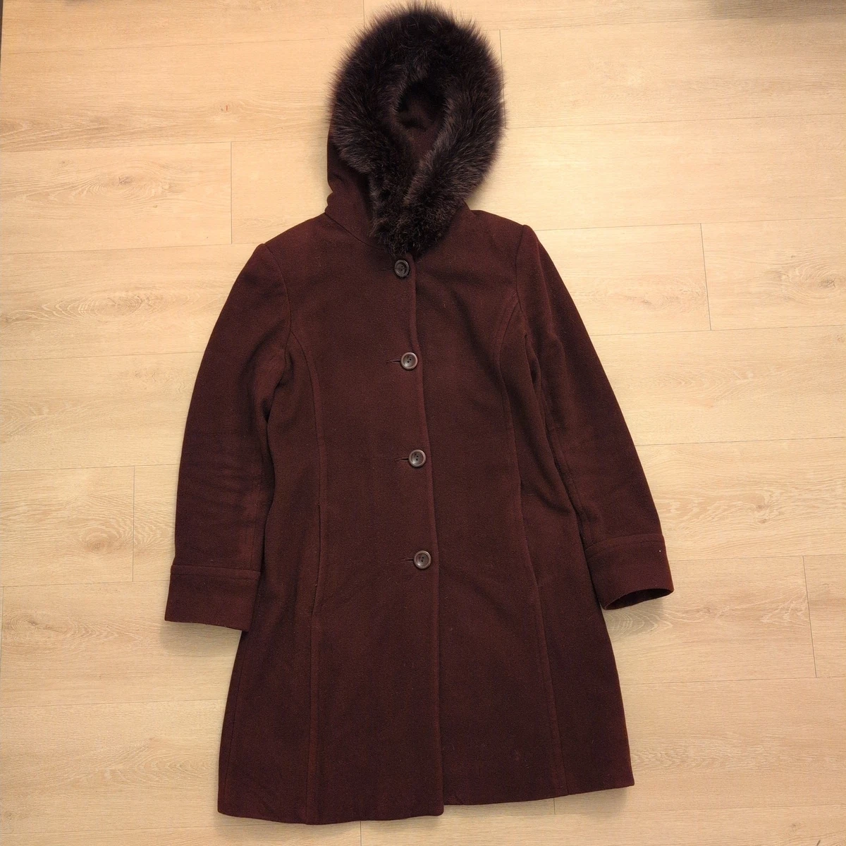 Manteau D'hiver Long Genou Forecaster Of Boston - Laine Doublée - Taille 12 Rouge