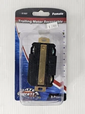 NEW Boater Sports, Female Trolling Motor Receptacle 3 Prong 50 Amp, 12 Volt