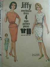Vintage Simplicity 4979 TWO PIECE DRESS SCOOP  NECK Sewing Pattern Women Size 18