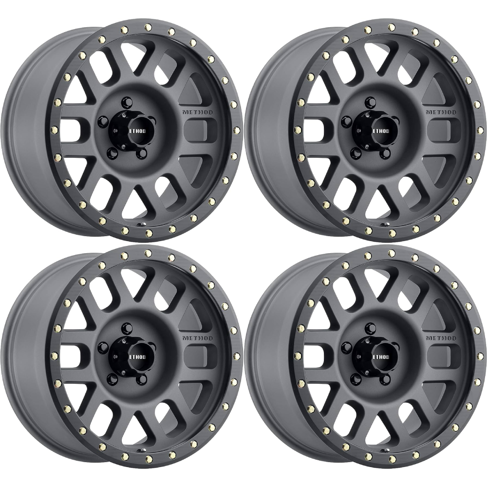 Method Wheels MR30978560800 Set of 4 17x8.5 0.00 MR309 Grid Titanium ...