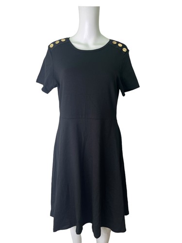 DOROTHY PERKINS Dress Size Medium 14 Black Gold Buttons Womens NEW EU42 RRP £22 - Picture 4 of 13