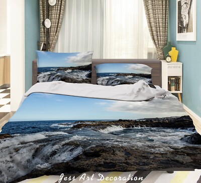 3D Ozean Riff Himmel Landschaft Steppdeckenbezüge Bettbezüge Set Bettwäsche