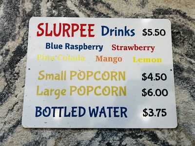 Vintage Metal Slurpee Drinks Food Carnival Sign Amusement Park Rare 