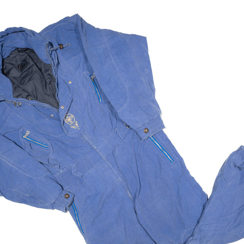 BOGNER Belted Insulated Mens Ski Suit Blue Nylon Relaxed L W38 L30 - Picture 2 of 6