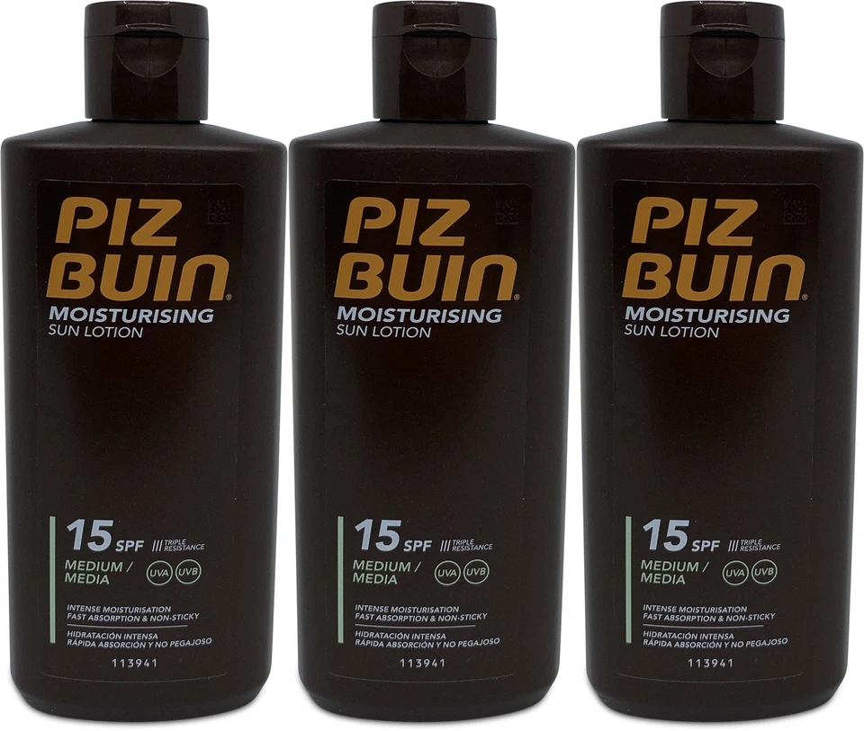Piz Buin Moisturising Lotion SPF15 200ml X 3