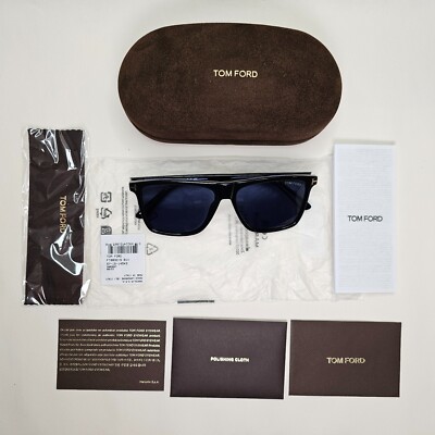 Tom Ford Sunglasses Fletcher Black Blue Square Gold FT0832 TF 832