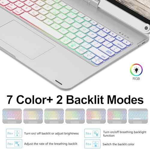 Keyboard Case for iPad Air 13-inch (M2, 2024) & iPad Pro 12.9 silver - Picture 6 of 8