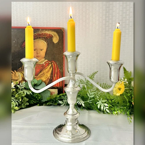 Sterling Silver Candelabra Reed And Barton Vintage Silver Pilgrim Candle Holder