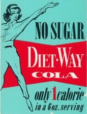 1962 Diet Way Cola First Diet Soda Restaurant Table Standee Diner Pop Pre-Coke