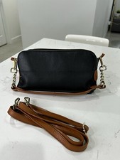 Valentina Bag Italian Leather 3 Way Double Zip Pocket Shoulder Crossbody Purse