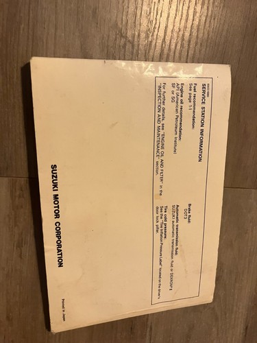 VTG 1992 Suzuki Sidekick Owners Manual - Picture 5 of 8