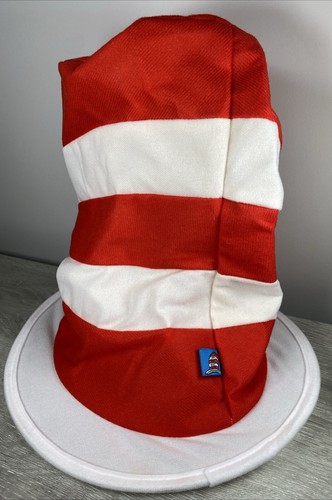 Dr Seuss CAT IN THE HAT Top Hat Red White Stripe Felt Cosplay Lightweight - 第 1/4 張圖片