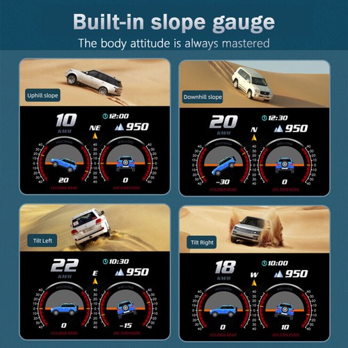 Universal Car HUD Gauge Digital Head UP Display GPS OBD LCD Speedometer Odometer - Picture 9 of 12