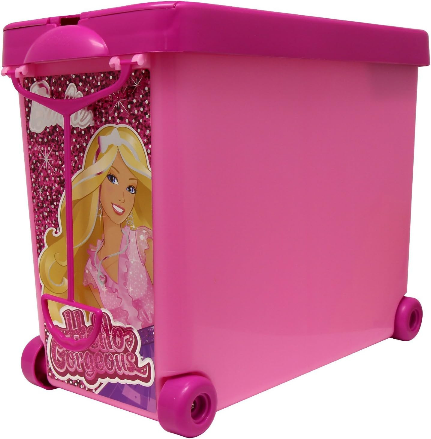 Rolling Bin Storage Case Carry Box Playset Store for Barbie Collection Dolls