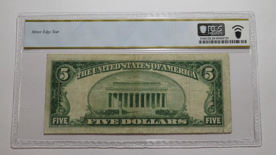 $5 1929 Mankato Kansas KS National Currency Bank Note Bill Ch. #6817 VF20 PCGS - Image 4 of 4