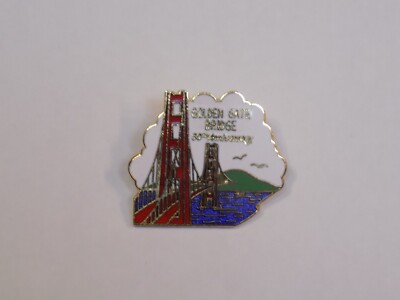 Golden Gate Bridge California Pin Vintage Old Metal Enamel Gift Creations 7/8 