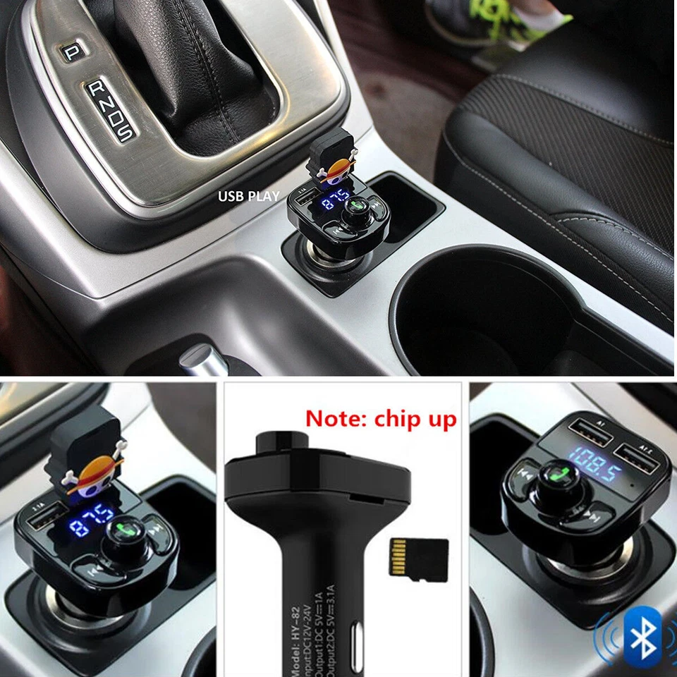 Kit Cargador USB Reproductor MP3 LCD Transmisor FM Inalámbrico Bluetooth Manos Libres Coche Foto 2 de 4