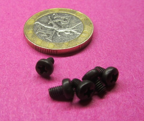Pan Head Phillips Machine Screw 18-8 Stainless, Black Oxide M2 x 4 mm L 100 Pcs - Picture 3 of 12