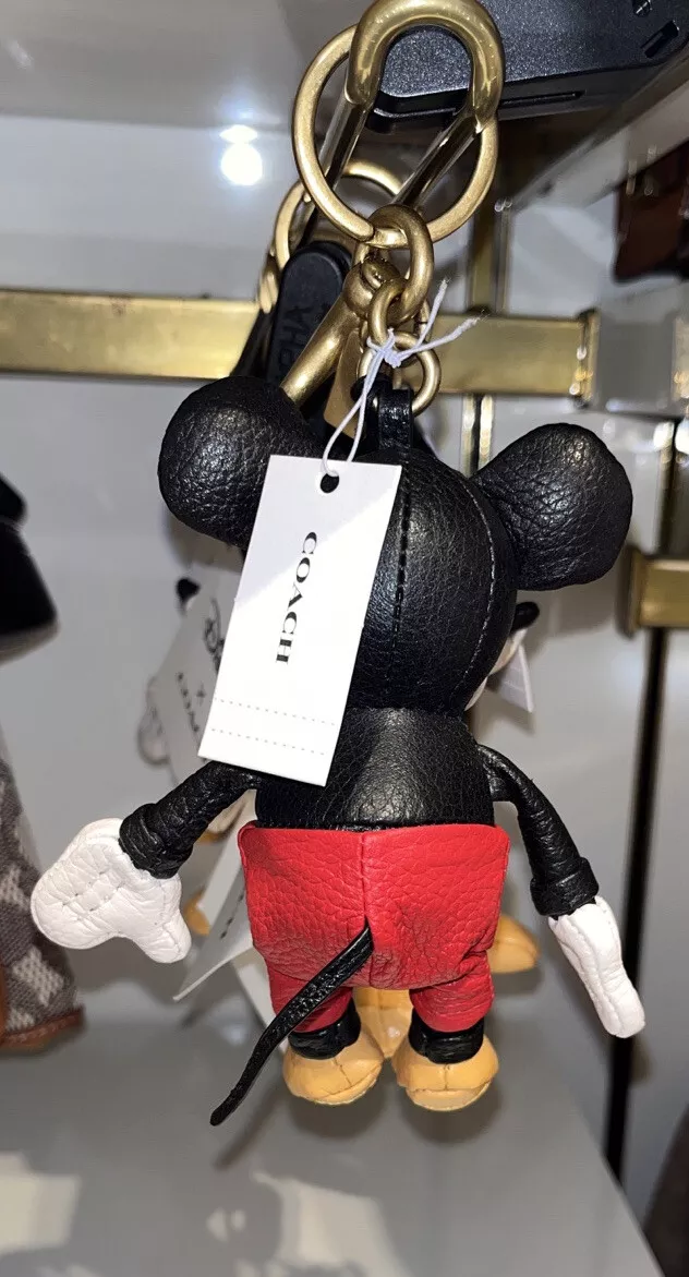 Coach x Disney Mickey Mouse 50th Leather Plush Bag Charm Key Chain