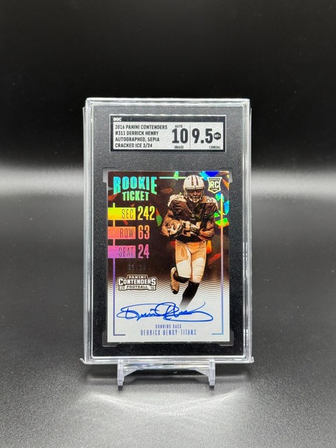 2016 Contenders Cracked Ice #3/24 Derrick Henry SGC 9.5 Auto 10 Baltimore Ravens