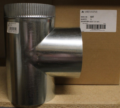 Amerivent 6VT - 6'' Single-Wall Vent Tee, Vent Pipe Fitting