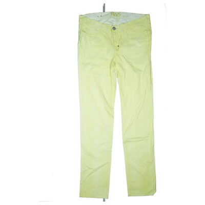 M.O.D. Damen Jeans Hose Sommer stretch Slim high Rise W32 L32 neon gelb dünn NEU