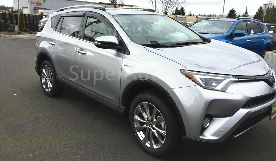 Window Visors Rain Guards Shade Deflectors Out Channel For 2013-2018 Toyota RAV4 - Image 4 of 4