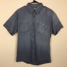 VTG Carhartt Men  s Gray Utility Short Sleeve Button-Up Shirt Sz L