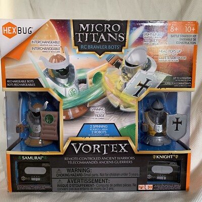Hexbug Micro Titans Vortex Samurai vs. Knight 3-Inch R/C Robot 2-Pack & Arena