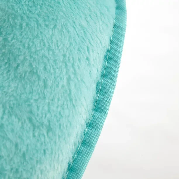 Fur Faux Chair Folding Steel Frame Portable for Living Room Bedroom - Image 3 of 4