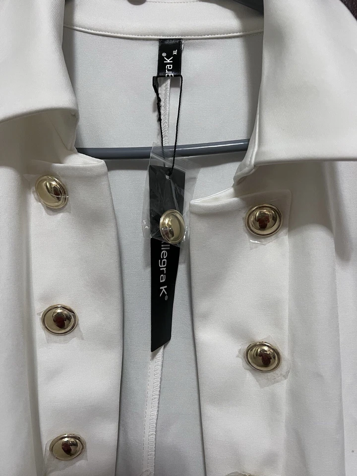 Allegra K Blazer. Steampunk High Low Hem Long Sleeve Peplum Jacket. Cardigan - Image 3 of 4