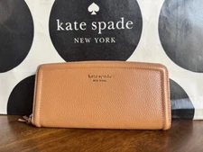 NWT Kate Spade Knott Slim Continental Zip Around Leather Wallet - Bungalow