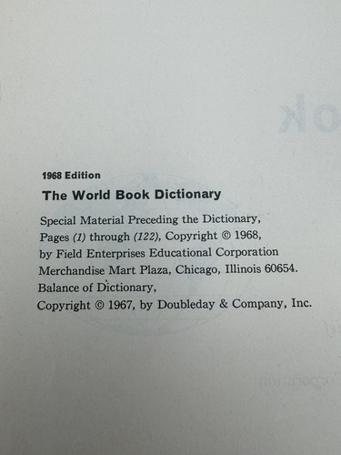 1968 World Book English Dictionary Set A To Z Volumes 1 And 2 Two Book Set Vtg - Picture 15 of 16