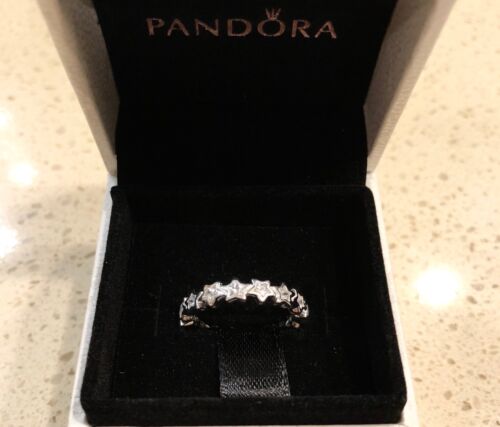 OFERTA~ Pandora Starshine, Circonio Circular Transparente, Anillo #190974CZ + CAJA CON BISAGRAS + TELA PULIDA + Etiqueta - Imagen 3 de 8