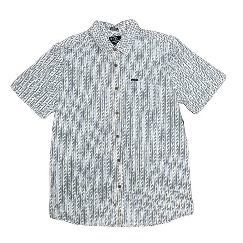 Chemise Homme Volcom Warbler - Manches Courtes, Motif Géométrique, Noir, Taille M