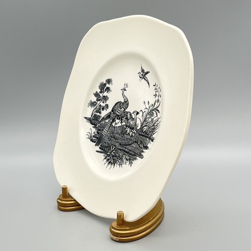 VTG WEDGWOOD Liverpool Birds BLACK TRANSFERWARE Dessert Salad Plate CHELSEA 2of2 - Picture 5 of 11