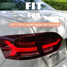 A Pair Red Led Tail Lights For 2011-14 Volkswagen Vw Jetta Wsequential Turn Sig