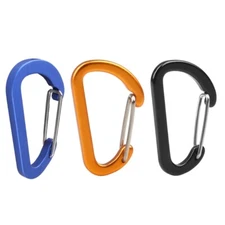 20KG D-Shape Carabiner Hook Heavy Duty Aluminum-Alloy Snap Spring Carabiner Clip