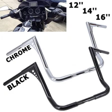 HandleBar 12'' 14" 16'' Rise Ape Hanger 1-1/4'' For Harley Touring Street Glide