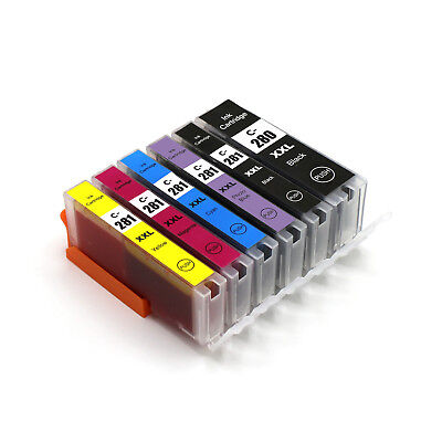 6 PK New Ink Set for Canon PGI 280 XXL CLI 281 XXL Pixma TS8220 TS8120 TS9100