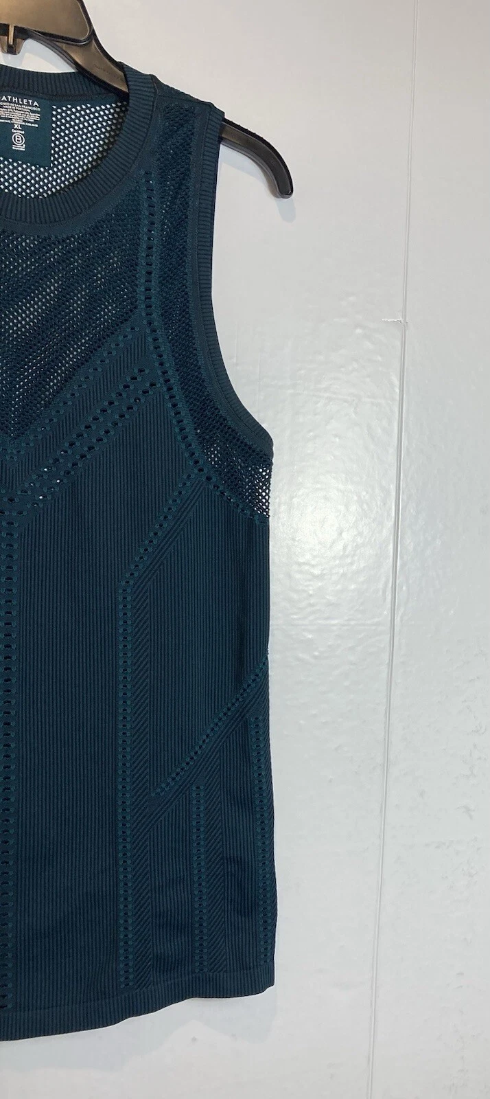 athleta oxygen two toned mesh knit stretch gym yoga tank-top