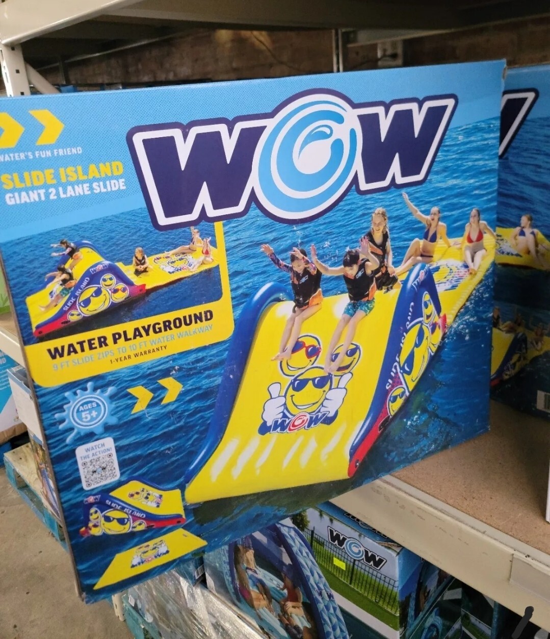 WOW Sports Floating Island Slide and Water Walkway Combo, Blue eBay