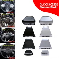 3d Badge For Amg Steering Wheel Emblem Squared Base Glc C43 C350e Chromeblack