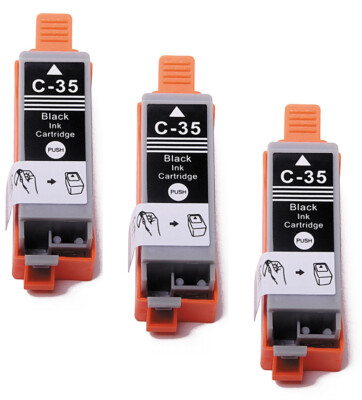 3PK Black Ink Cartridges for PGI-35BK Canon Pixma iP100 iP110 TR150 Printer